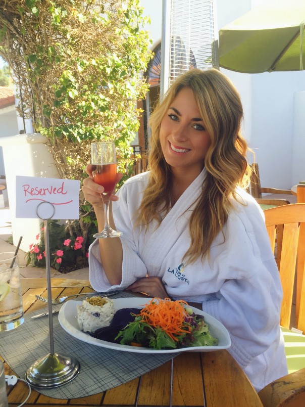 spa lunch with robe